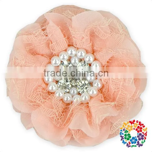Aqua Chiffon Pearls Center Cheap Wholesale Artificial Flowers photo-4