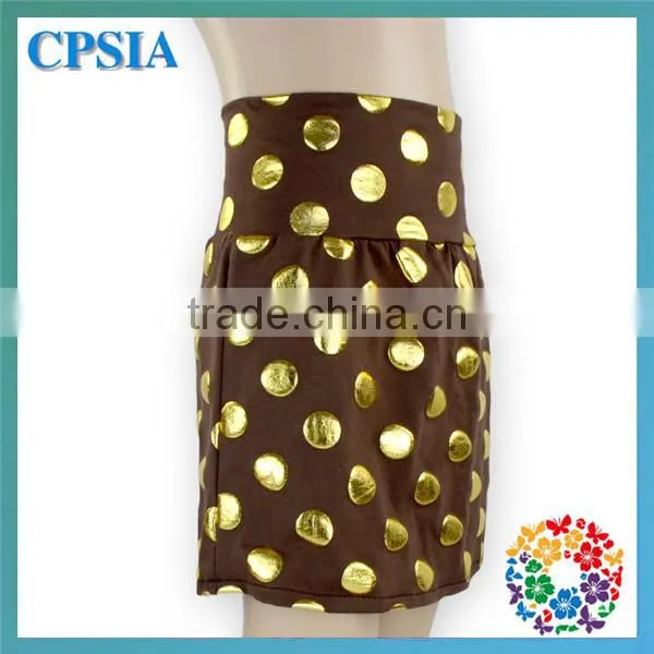 Hot Pink Gold Polka Dot Fashion Super Mini Newest Model Kids Sequin Skirt photo-5