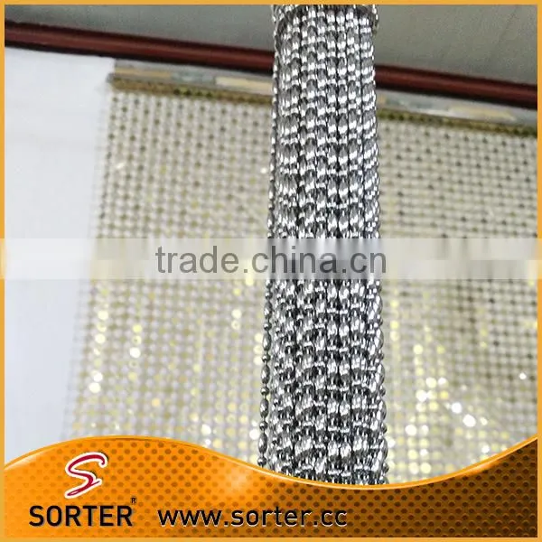Water Fall Effect Shiny Metal Ball Chain Room Divider photo-4