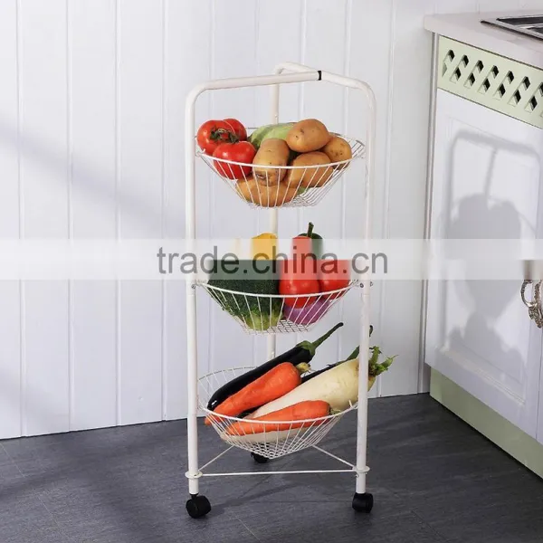 Wholesale Metal 3 Tiers Kitchen Fruit and Vegetable Floor Display Stand photo-2