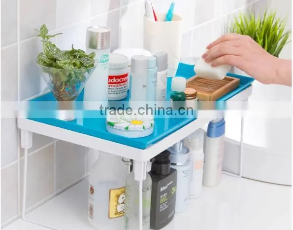 Foldable Plastic Table Storage Shelf Multipurpose Storage Racks photo-2