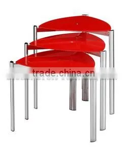 Home Furniture Steel Center Table Modern Glass Nesting Table photo-5