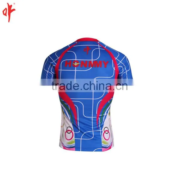 Cyan Split Collar Sublimation Rugby Jerseys,Electronic Lines Training Club Singlet, photo-4