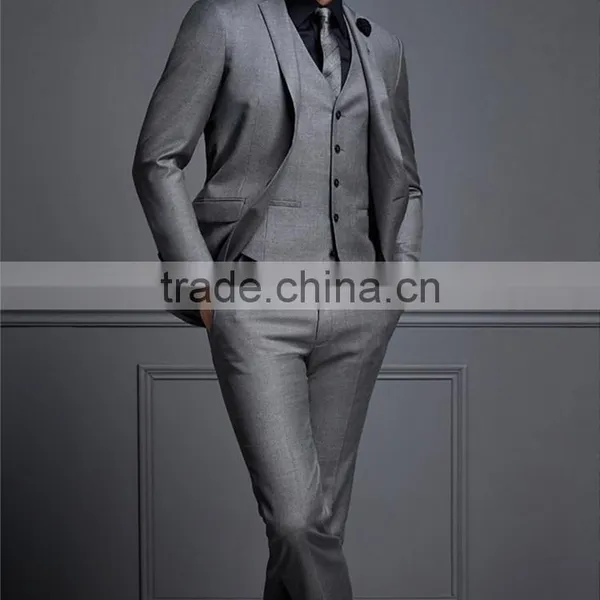 2017 New Arrival Light Grey Gents Suits Pant Coat Mens Business & Wedding Suit photo-5