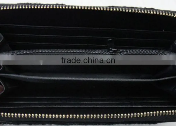 Fashion pu Leather Stitching Geometrica Zipper Wallet photo-3