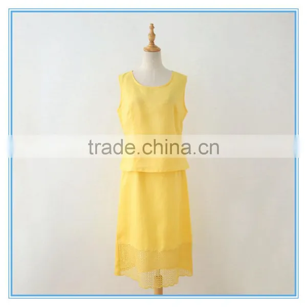 Casual Ramie Cotton Simple 3 Pcs Ladies' Church Suits photo-6