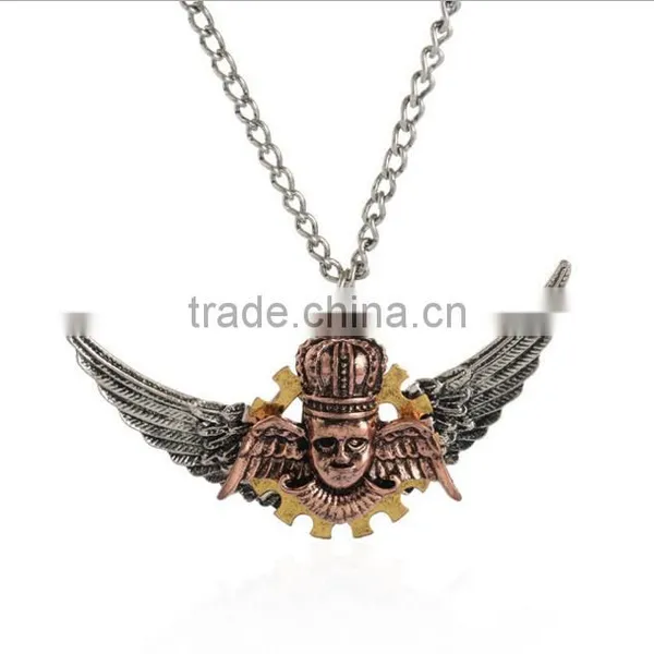 Fashion Punk Vintage Gears Angel Wing Pattern Steam Punk Necklace & Pendant photo-6