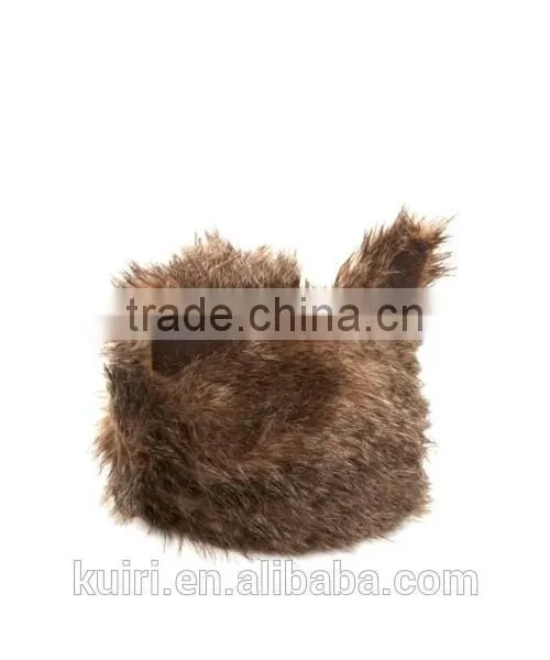 2015 New Fashion Faux Fur Cap Female Cute Ears Design Thicker Warm Winter Hat Women Beanies photo-3