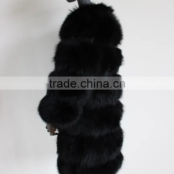 Myfur 2017 Winter Wholesale Women Fashion Raccoon Fur Coat and Jackets in Black photo-4