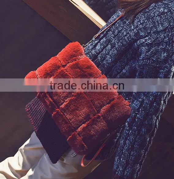 Autumn and Winter New Rabbit Fur Handbag Handbags Manufacturer in Hebei OEM Bag Factory photo-3
