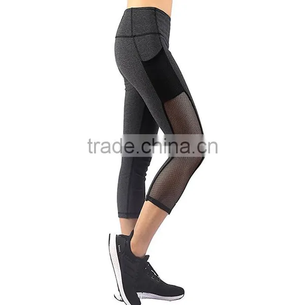 Factory OEM Custom Women's Mesh Short Workout Capri Yoga Pants photo-2