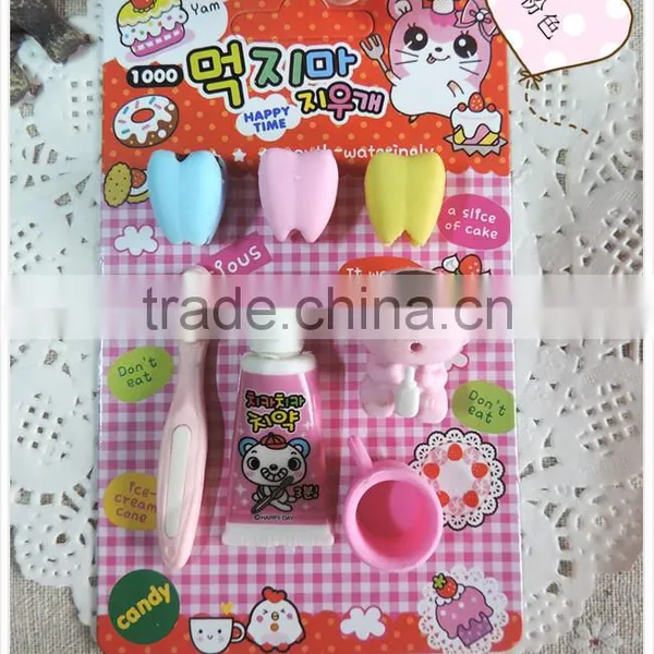 Cute 3D Tooth Baby Wash Shape Erasers Set photo-3