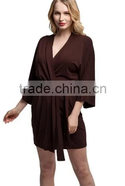 Cheap Cotton Short Kimono Modal Bathrobe photo-4