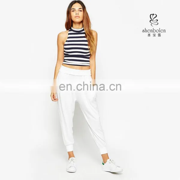 Fashion Elastic Band Leg Open Women's Harem Pants photo-2
