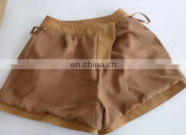 2015 New Style Sheep Leather Short Pants in YKK Zipper in Front photo-2