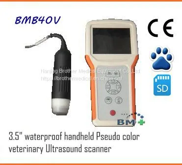 3.5 inch waterproof handheld Pseudo color veterinary Ultrasound scanner