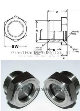 Male Metric Thread Stainless Steel 304 Oil Peep Sites Liquid Levels photo-3