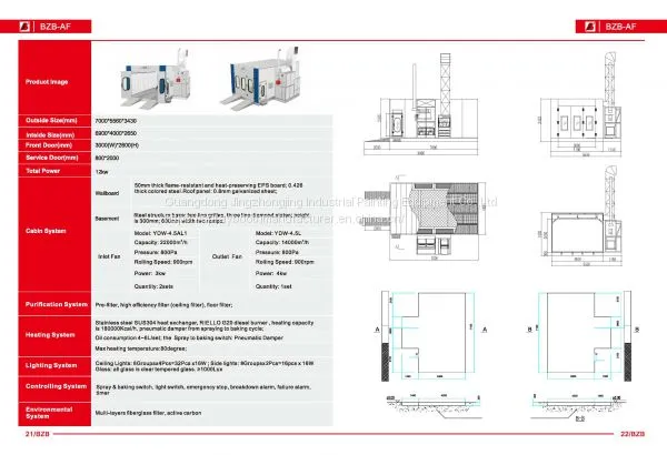 Auto Spray Booth Standard Car Paint Booth BZB-AF With High Quality photo-2