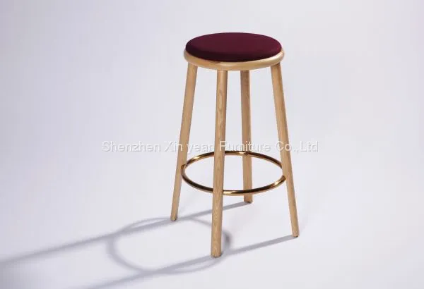 Solid Wood Bar Stool With Different Seat Height photo-3