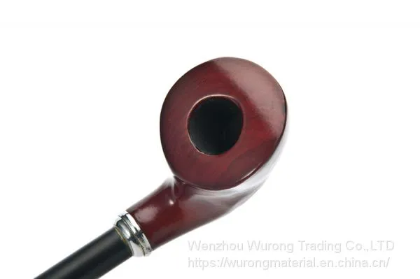 405mm Length Wooden Resin Long Tobacco Pipe With Brown Heart-shaped Head and Thin Tube for Smoking photo-4