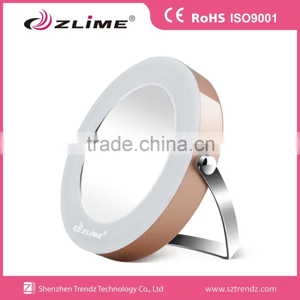 3 Magnifying LED Light Ring One Button Control 360 Degree Holder Makeup Mirror photo-2