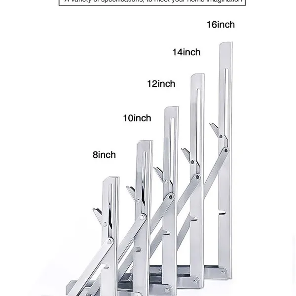 Heavy Duty Folding Table Metal Bracket Triangle Adjustable Mounting Folding Stainless Steel Shelf Bracket photo-4