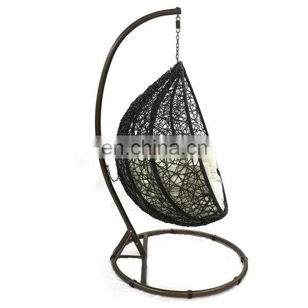 Indoor & Outdoor FurnitureStandalone PE Rattan Wicker Metal Hanging Egg Chair Hammock Swing Chair Gardern Furniture photo-2