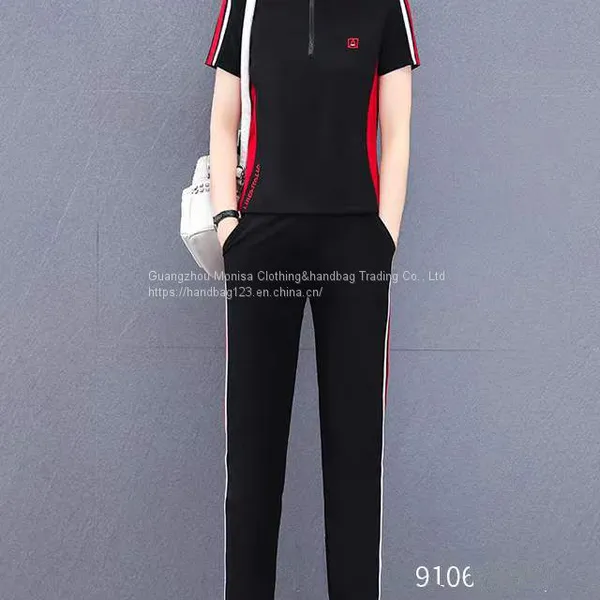 Monisa Sports Leisure Colors Suit With Short Sleeves and Long Trousers in Summer photo-5