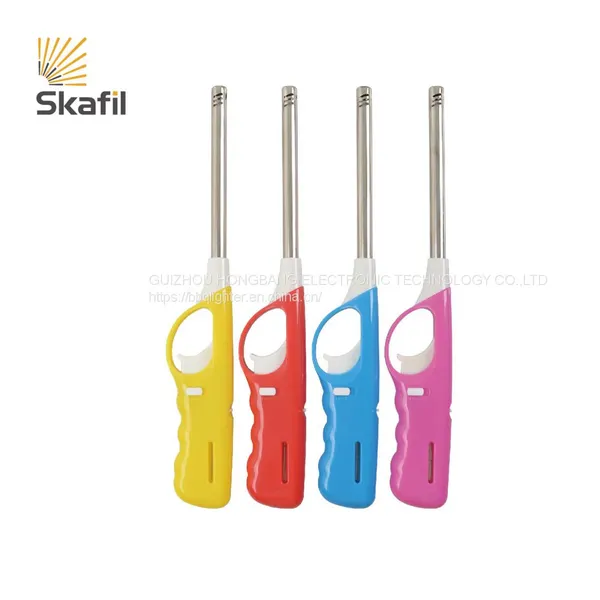 wholesale plastic gas lighter windproof bbq lighter kitchen lighter