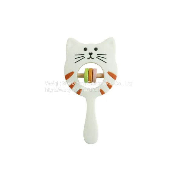 Silicone Teether Cat Rattle Hanging Toy photo-3