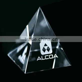 Crystal pyramid paperweight personalized glass keepsake paperweight keepsake