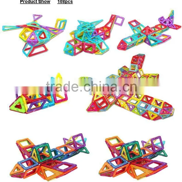High Quality Plastic Magnetic Building Blocks Toy of Kids 2016 Christmtas Gifts; Popular Environmental Magnetic Toys; DIY Toys