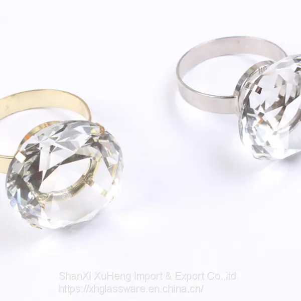 Hot Sale Acrylic Crystal Big Diamond Ring Proposal Crafts Big Napkin Ring Creative Decoration Valentine's Day photo-5