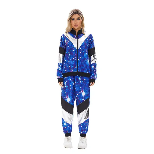 Disco King Costume and Women's 70's Shining Disco Fever Mamma Costume Novelty Clothing for Parties and Festivals