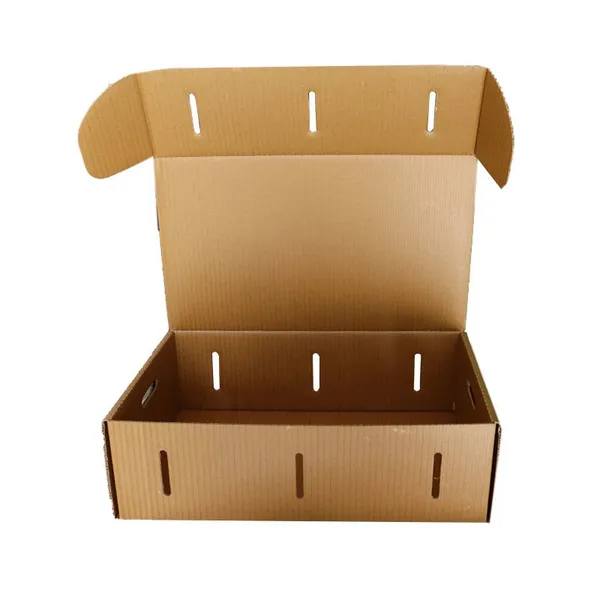 Wax Coated Cardboard Waterproof UV-Covered Paper Box for Seafood Vegetables With Embossed Lettuce Carton Boxes photo-3