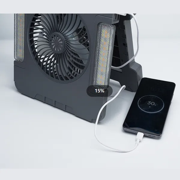 New Design Solar Flood Light Outdoor Camping Portable Lighting IP65 With Fan Rechargeable Garden Lights Outdoor photo-4