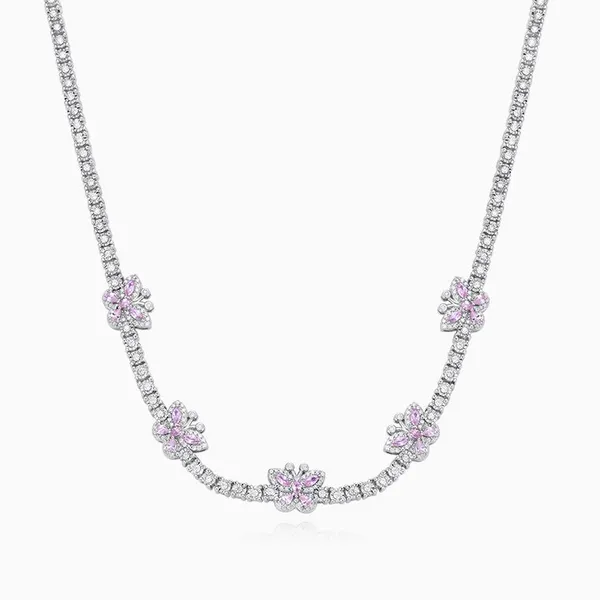 Shining Star Jewelry Women's Moissanite Colored Zircon Butterfly Tennis Necklace photo-3