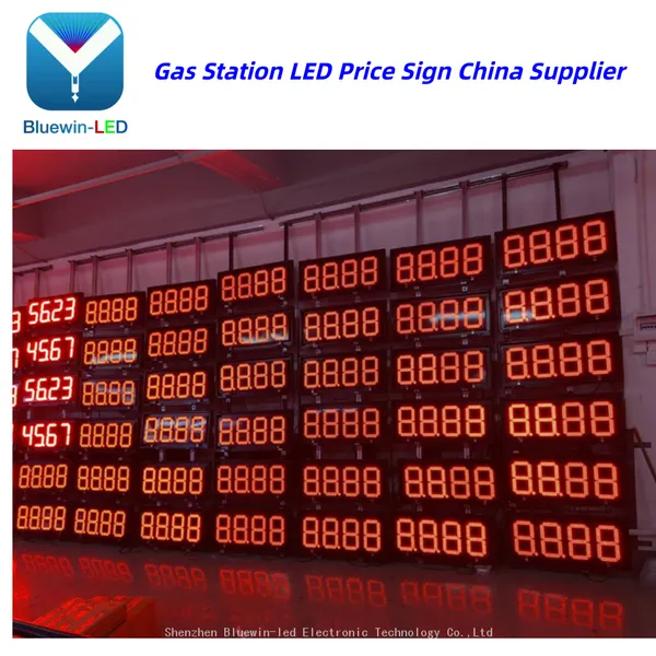 Custom Cabinet Color Powder Coated LED Gas Price Display Sign