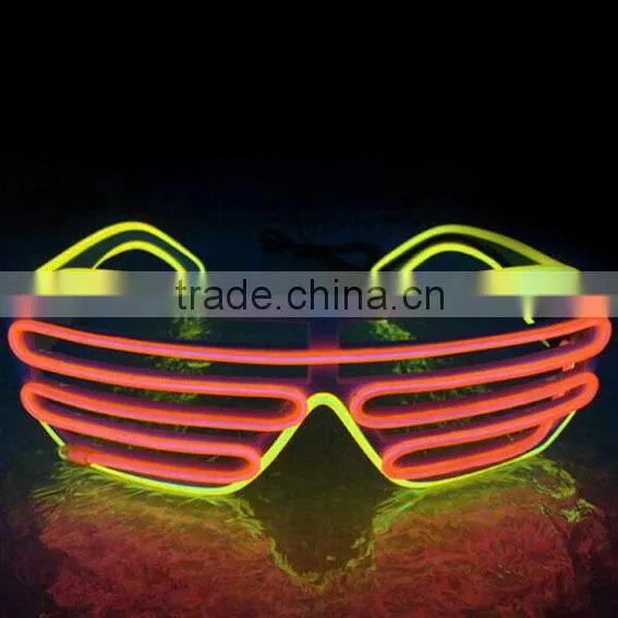 Dual Color EL Wire Shutter Shades Glasses