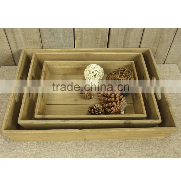 Wholesale High Quality Antique Rectangular Kitchen Storage Wood Plates in 3 Size photo-3