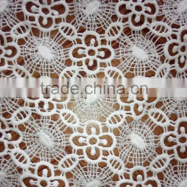 Milk Silk Lace Fabric Polyester Embroidery Full Lace Water Soluble Lace Fabric photo-4