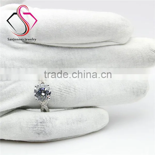 Round Brilliant Cut Forever Classic Moissanite 2CT 8.0mm Center 14k 18k White Yellow Gold Diamond Engagement Ring photo-5