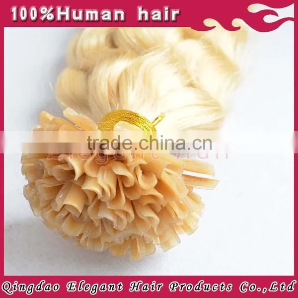 2015 Qingdao Grade 6A Raw Virgin Brazilian Hair Blonde Curly Hair Extensions photo-2