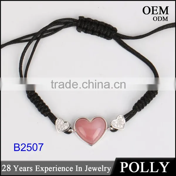 Lovely Cute 925 Sterling Silver Fabric Bracelet Shell Women Bracelet photo-5