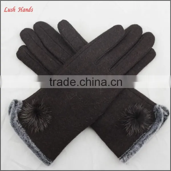 Women Top Brown Woolen Hand Gloves Spring Thin Hand Gloves photo-5