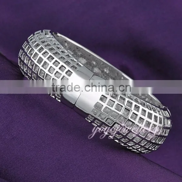 Costume Jewelry Cuff Bracelet Gold Plated Buckle Wholesale Crystal Bangles photo-6