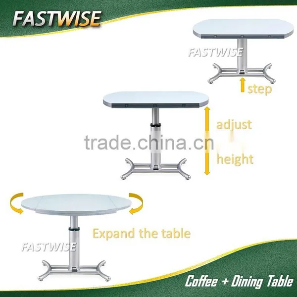Glass Transformable Dining Table for Dining Room Furniture