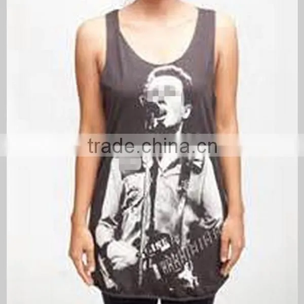 Oem Wholesale Plain Loose Tank Top Printed photo-2