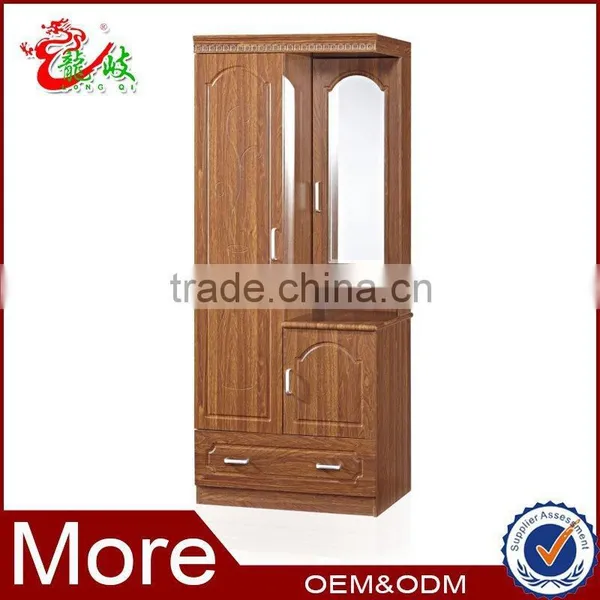 2014 New High Quality Wooden Wardrobe Designs With Mirror FC206