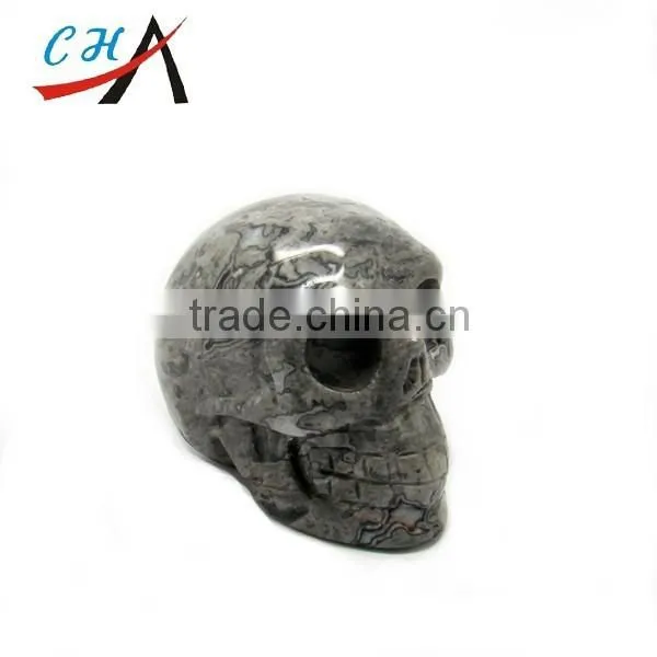 2.0" Black Obsidian Carved Crystal Skull, Realistic photo-3